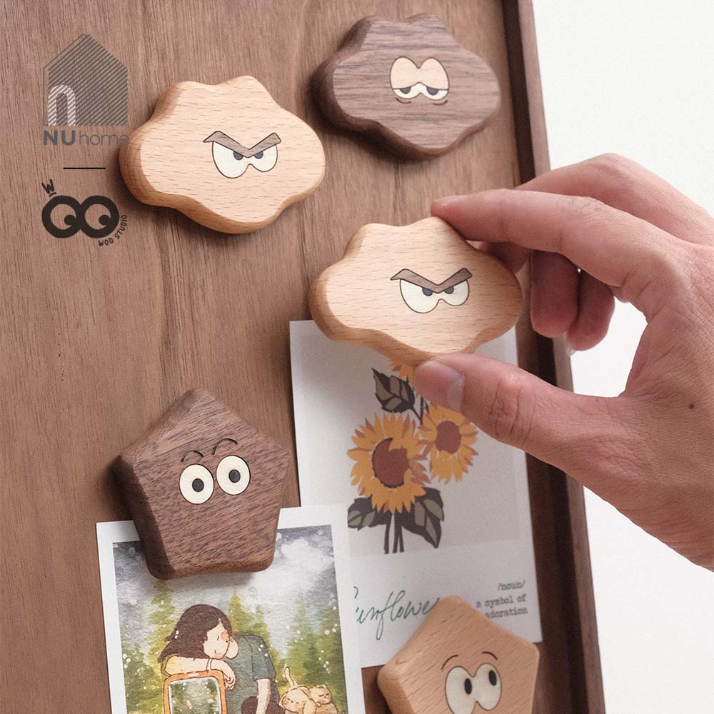 Nam châm gỗ hình mây và sao - Haku