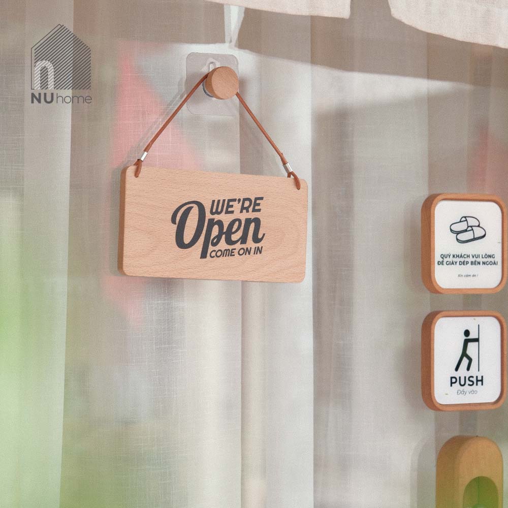 Bảng gỗ Open Closed - Mẫu 3