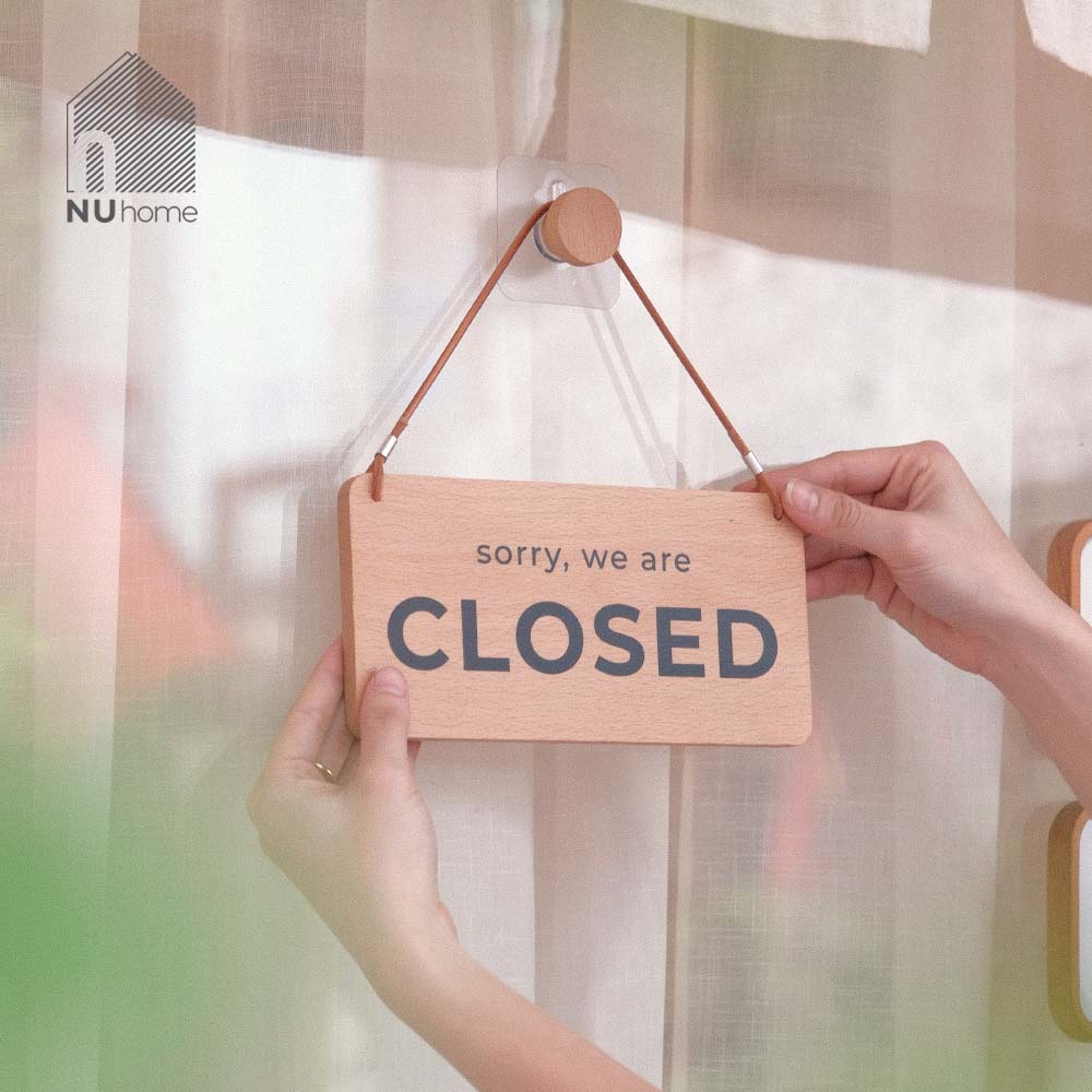 Alternative view of Bảng gỗ Open Closed - Mẫu 3