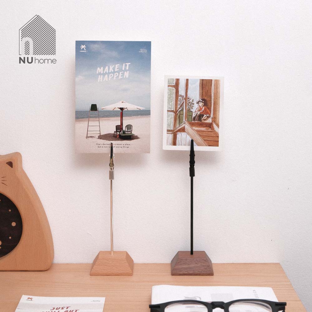 Đế gỗ kẹp ảnh, postcard - Kika