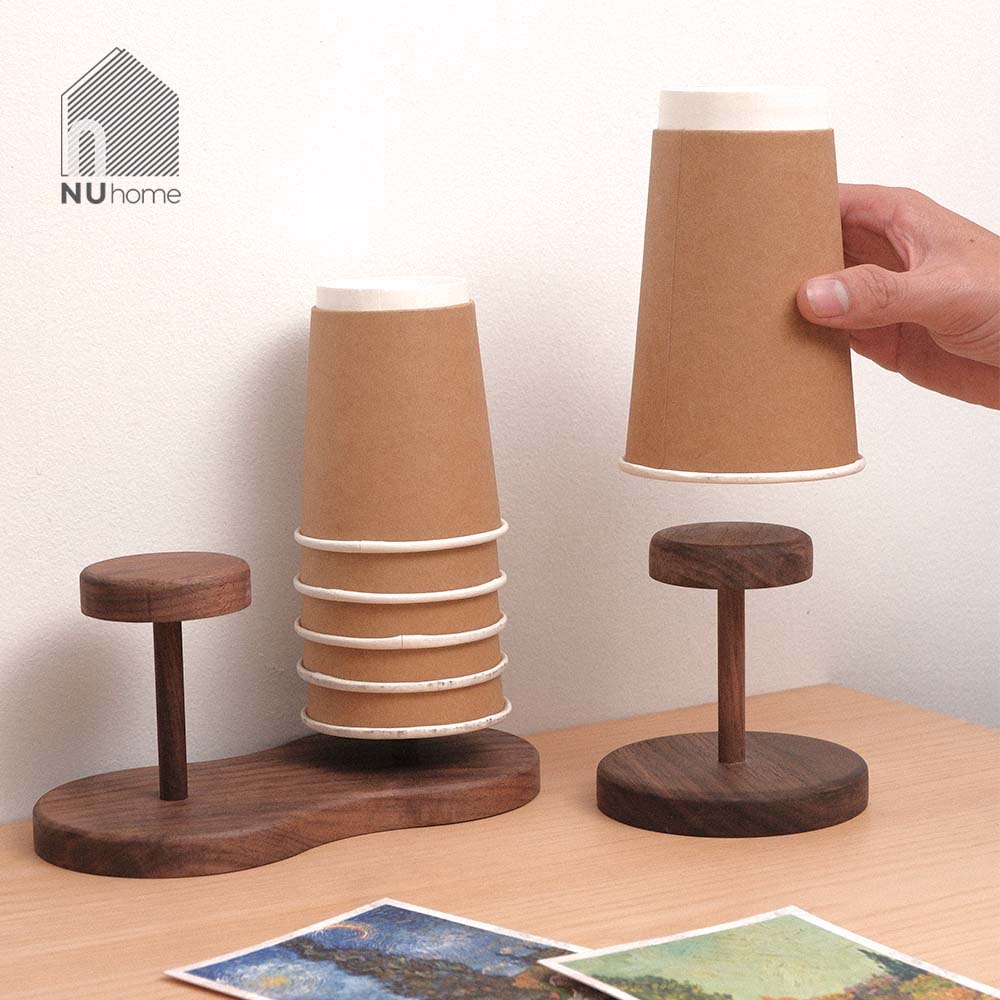 Giá đỡ ly giấy, cốc giấy bằng gỗ - Miru