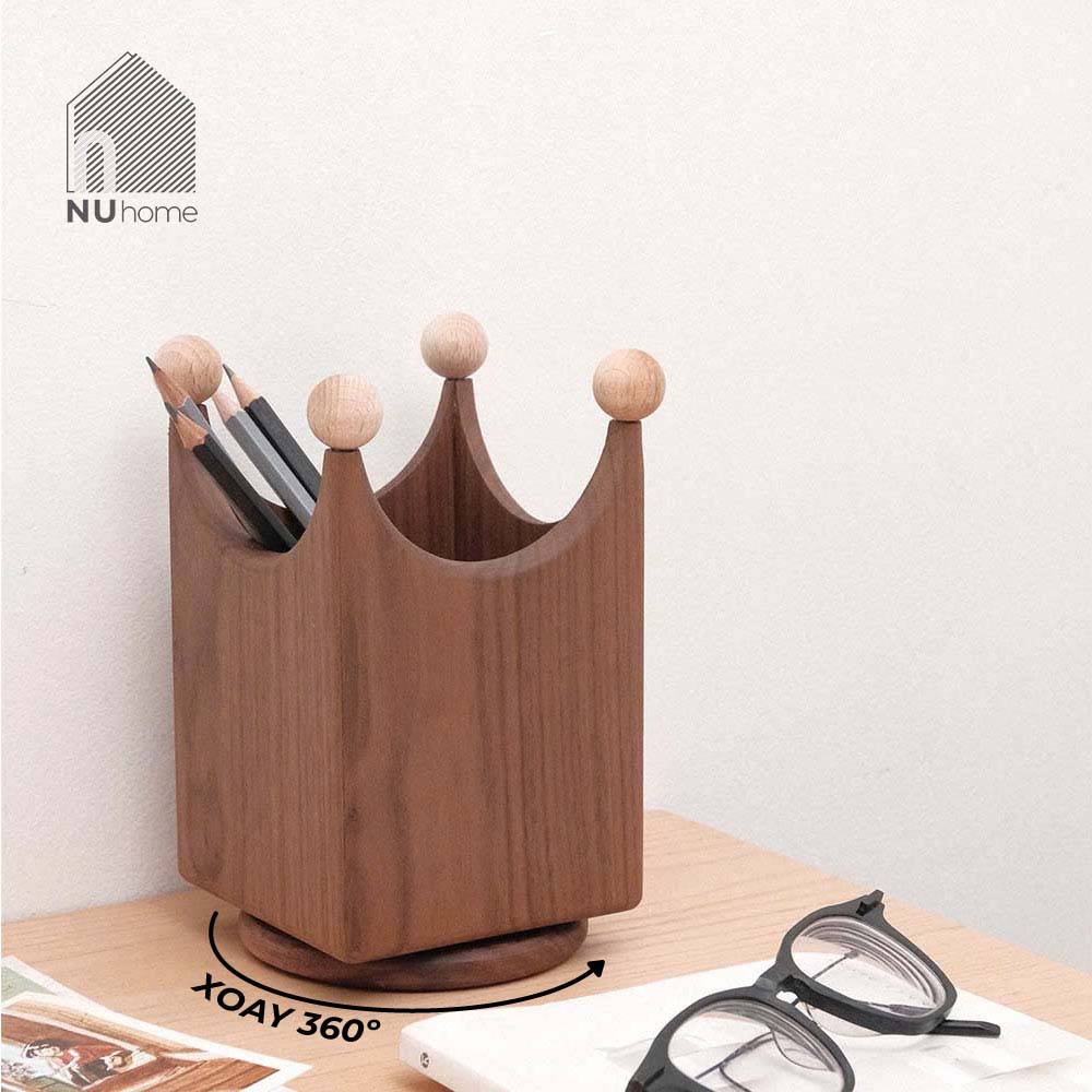Hộp đựng đồ, đựng bút hình vương miện xoay 360 - Tira