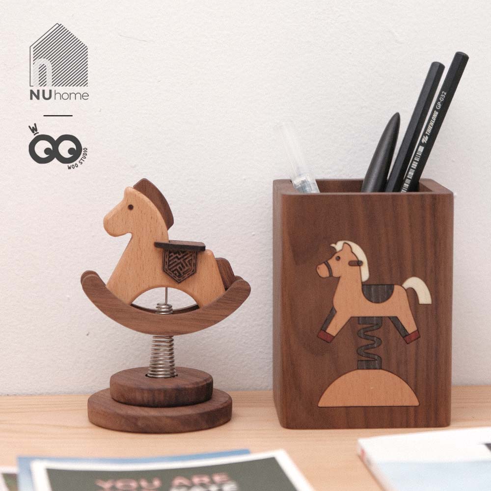 Ngựa bập bên bằng gỗ mini - Nisu - Ảnh 3