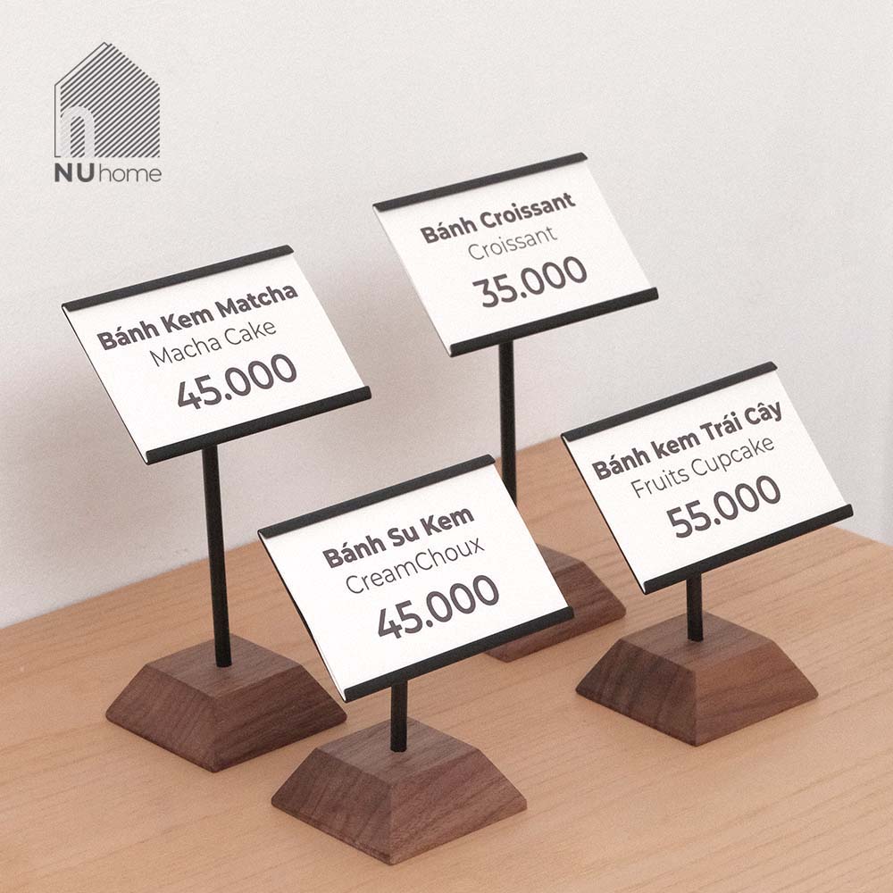 Đế gỗ gắn tên sản phẩm hoặc tên giá món ăn - Katu