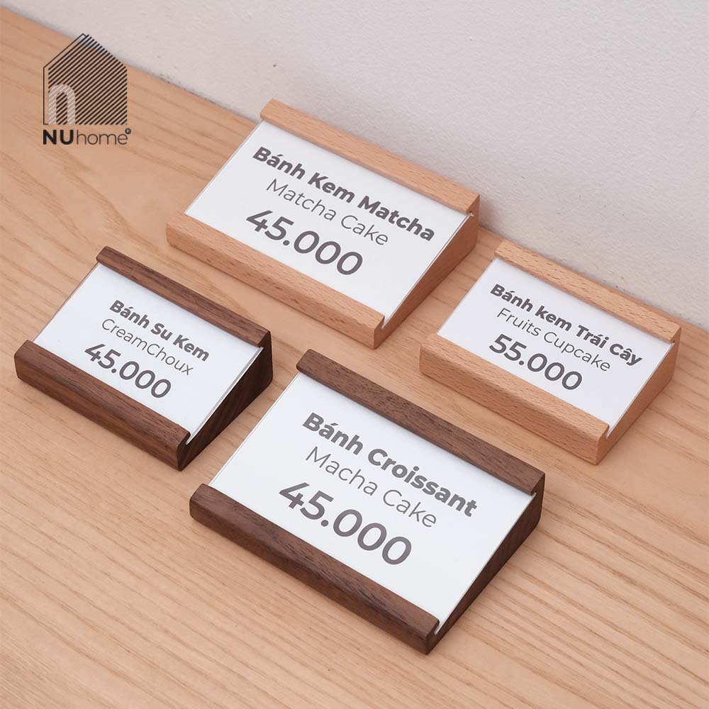 Đế gỗ gắn tên và giá món ăn - Kiku