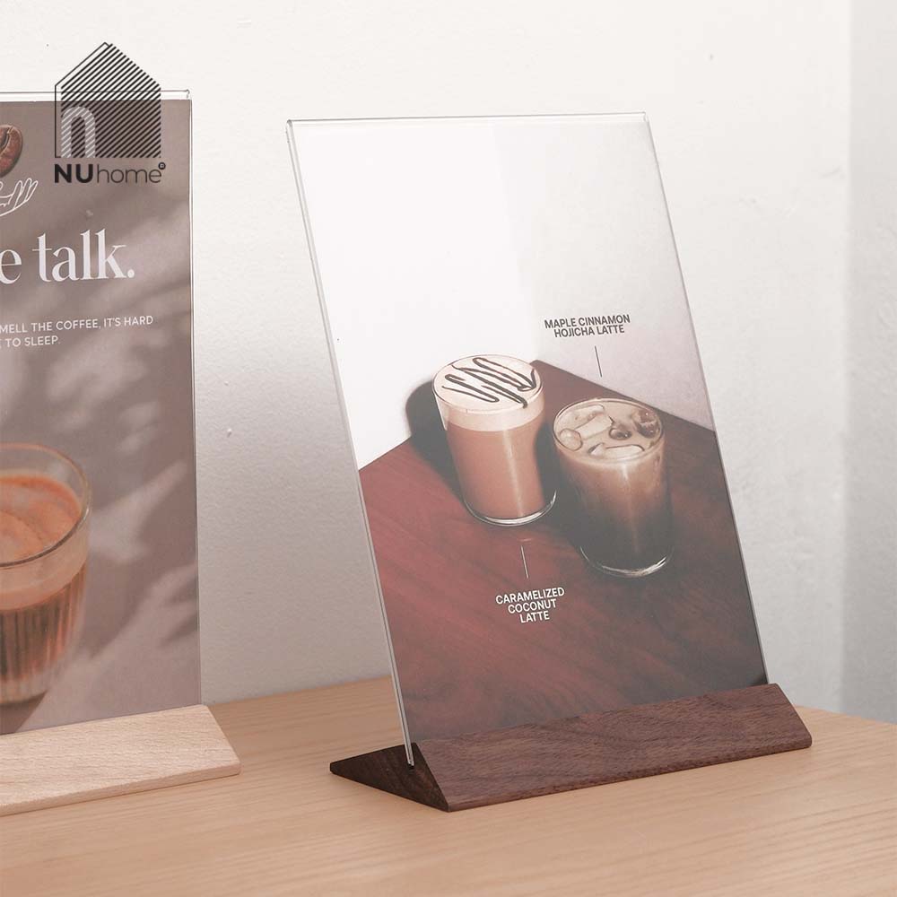 Menu mica đế gỗ - Tent card mẫu 4 - Ảnh 16