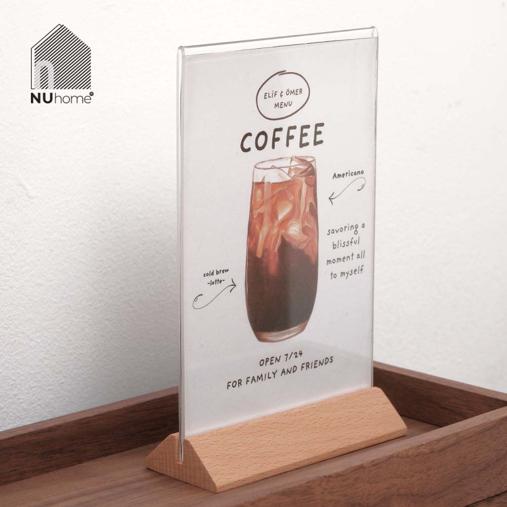Menu mica đế gỗ - Tent card mẫu 4 - Ảnh 15