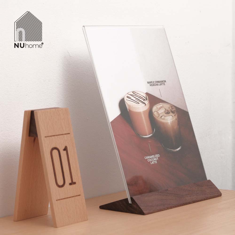 Menu mica đế gỗ - Tent card mẫu 4 - Ảnh 14