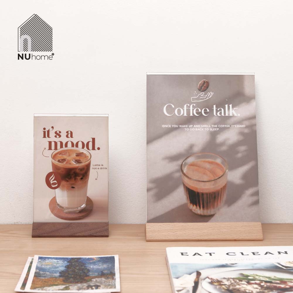 Menu mica đế gỗ - Tent card mẫu 4 - Ảnh 9