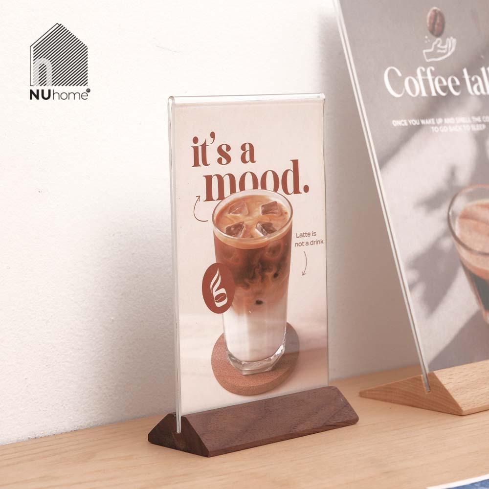 Menu mica đế gỗ - Tent card mẫu 4 - Ảnh 8