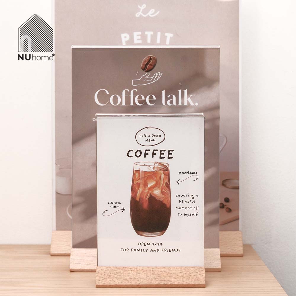 Menu mica đế gỗ - Tent card mẫu 4 - Ảnh 6