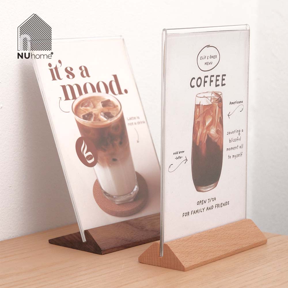 Menu mica đế gỗ - Tent card mẫu 4 - Ảnh 5