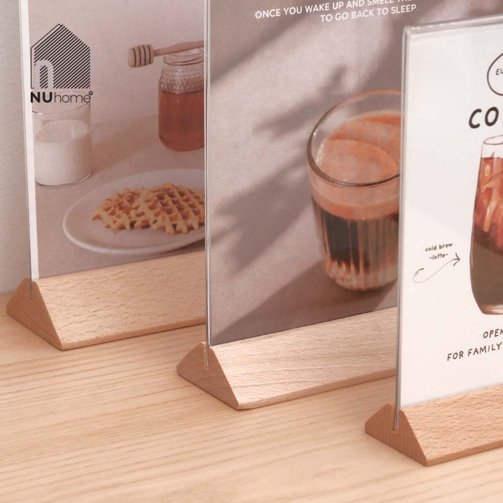 Menu mica đế gỗ - Tent card mẫu 4 - Ảnh 18
