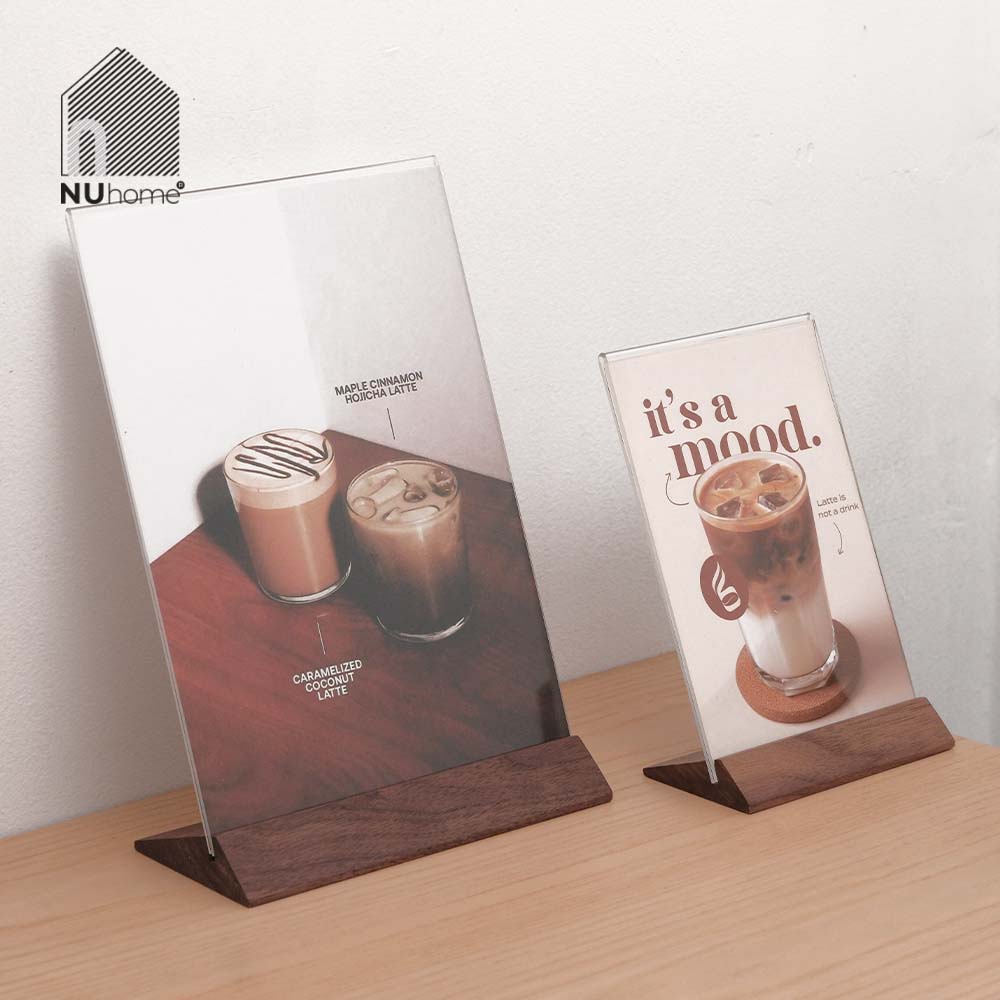 Menu mica đế gỗ - Tent card mẫu 4 - Ảnh 4