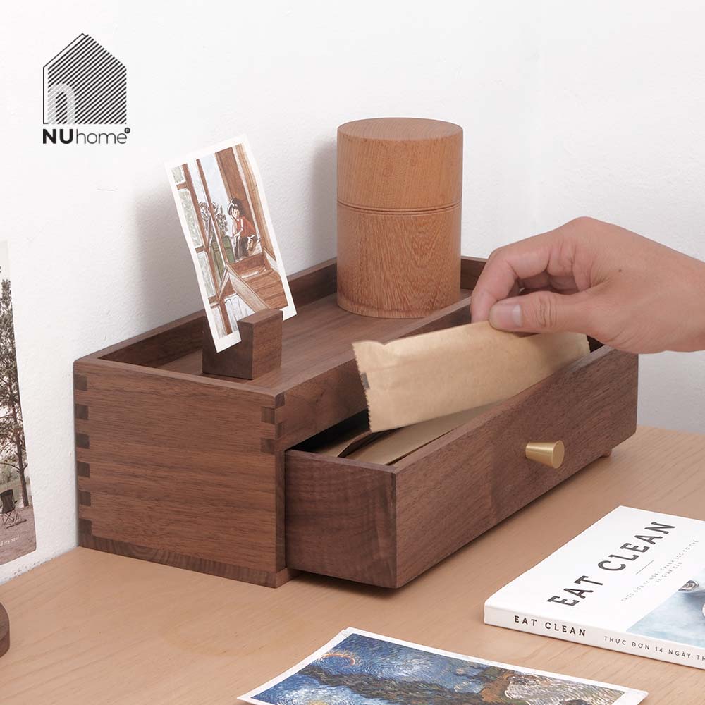 Hộp đựng muỗng đũa bằng gỗ tự nhiên - Hako