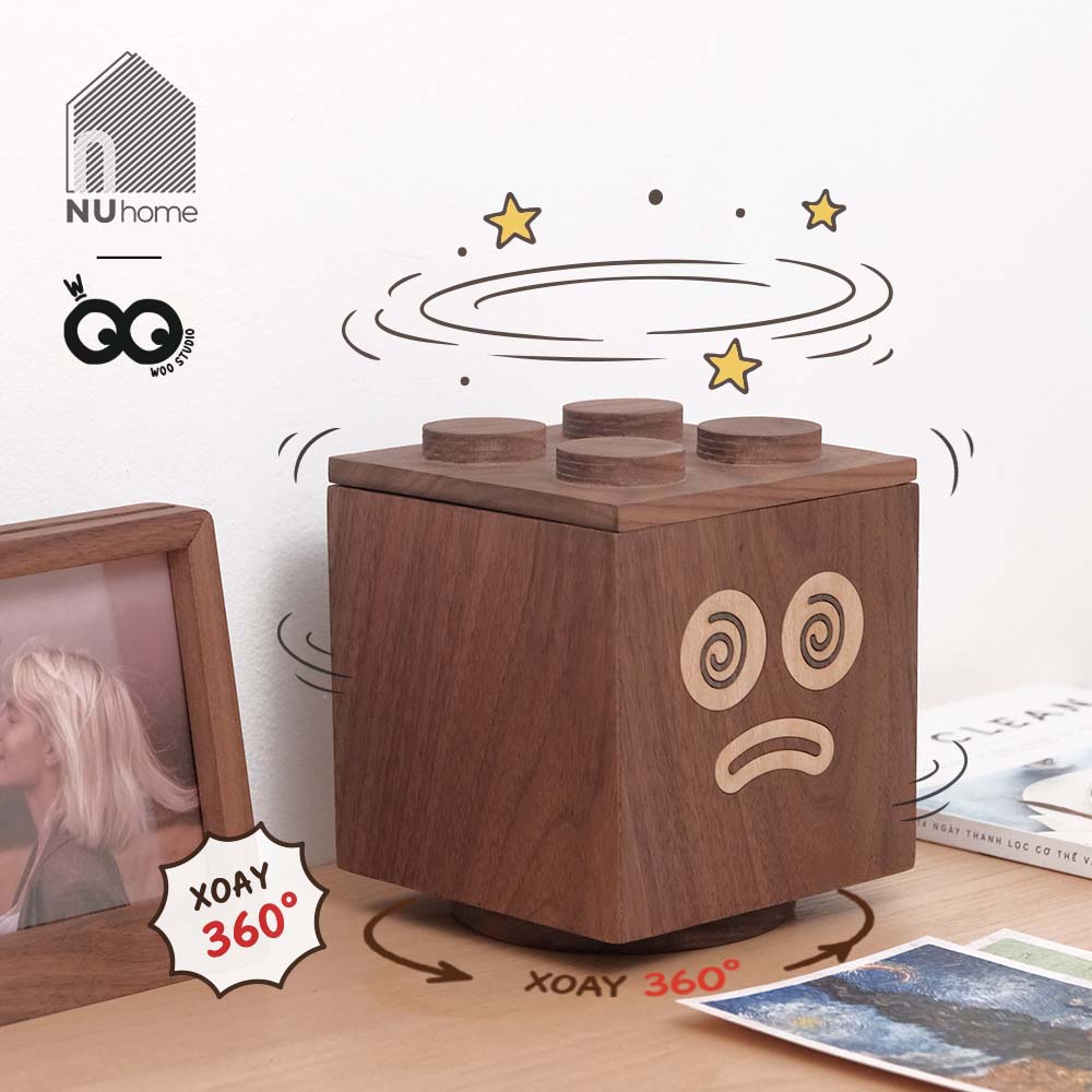 Hộp gỗ đựng đồ xoay 360 - Logi
