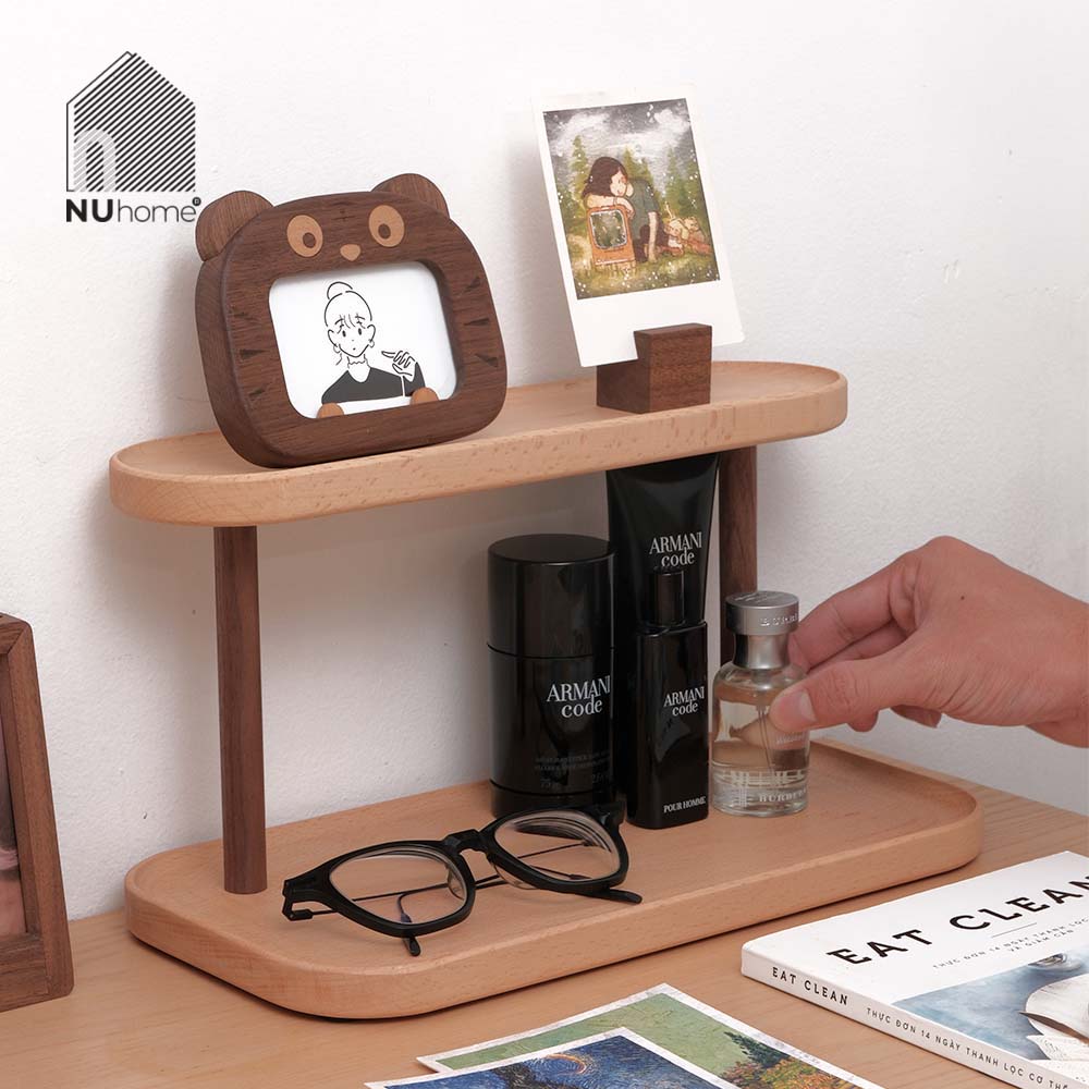 Kệ gỗ để bàn màu tự nhiên - Higo