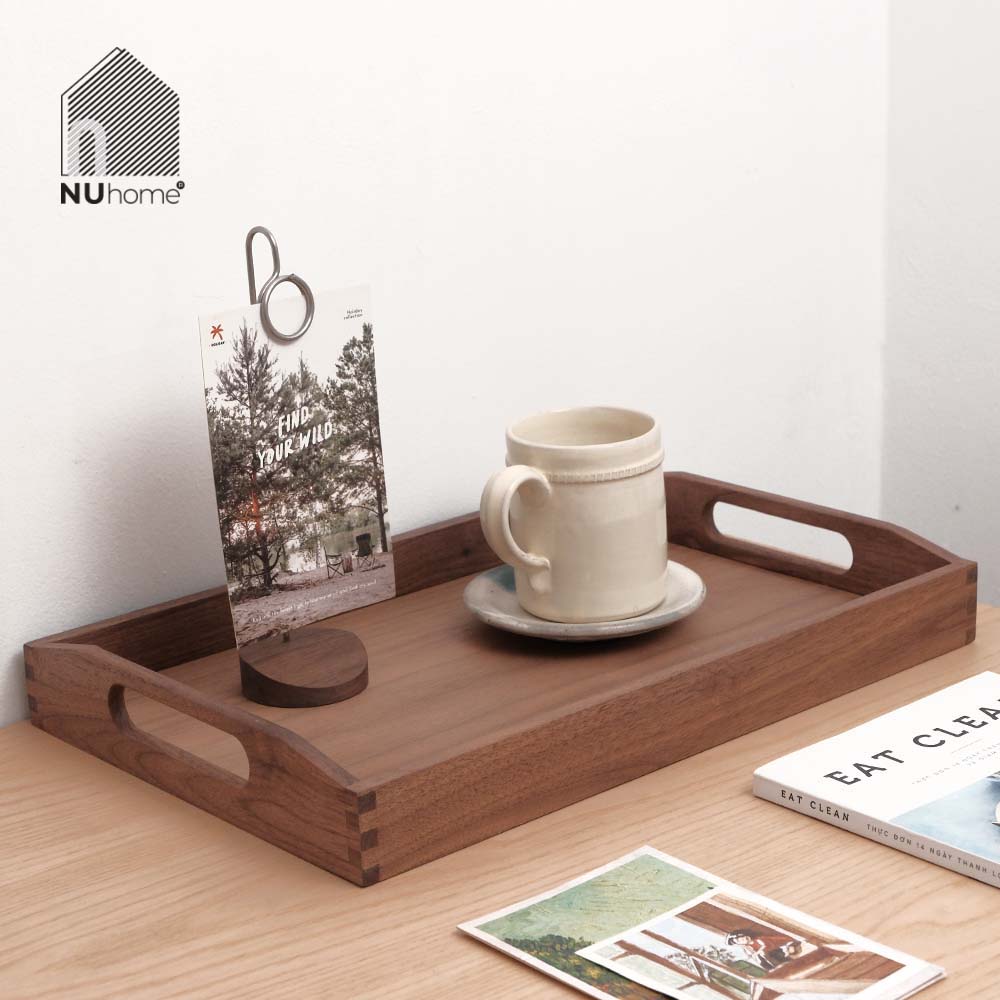 Khay gỗ chữ nhật có quai cầm - Tori