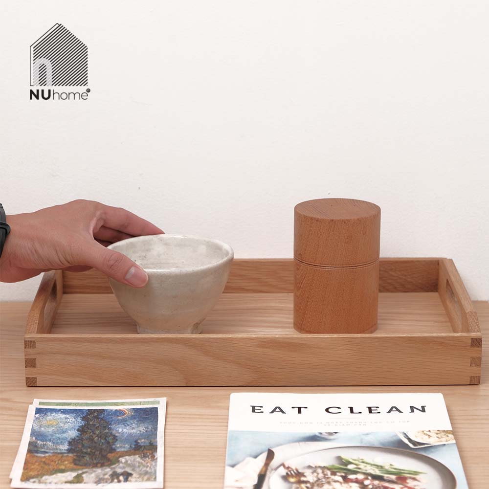 Khay gỗ chữ nhật có quai cầm - Tori - Ảnh 3