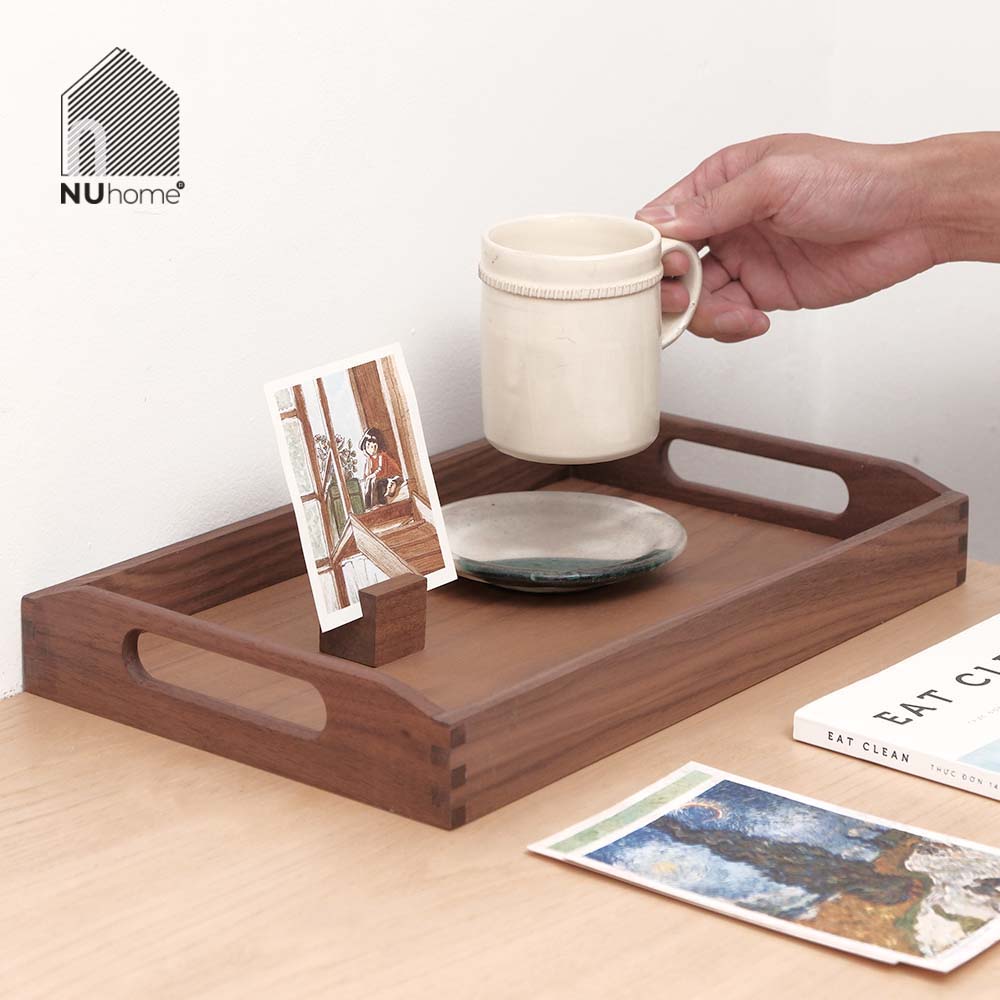 Khay gỗ chữ nhật có quai cầm - Tori - Ảnh 6