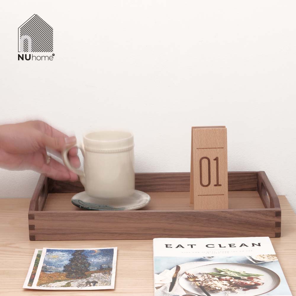Khay gỗ chữ nhật có quai cầm - Tori - Ảnh 5