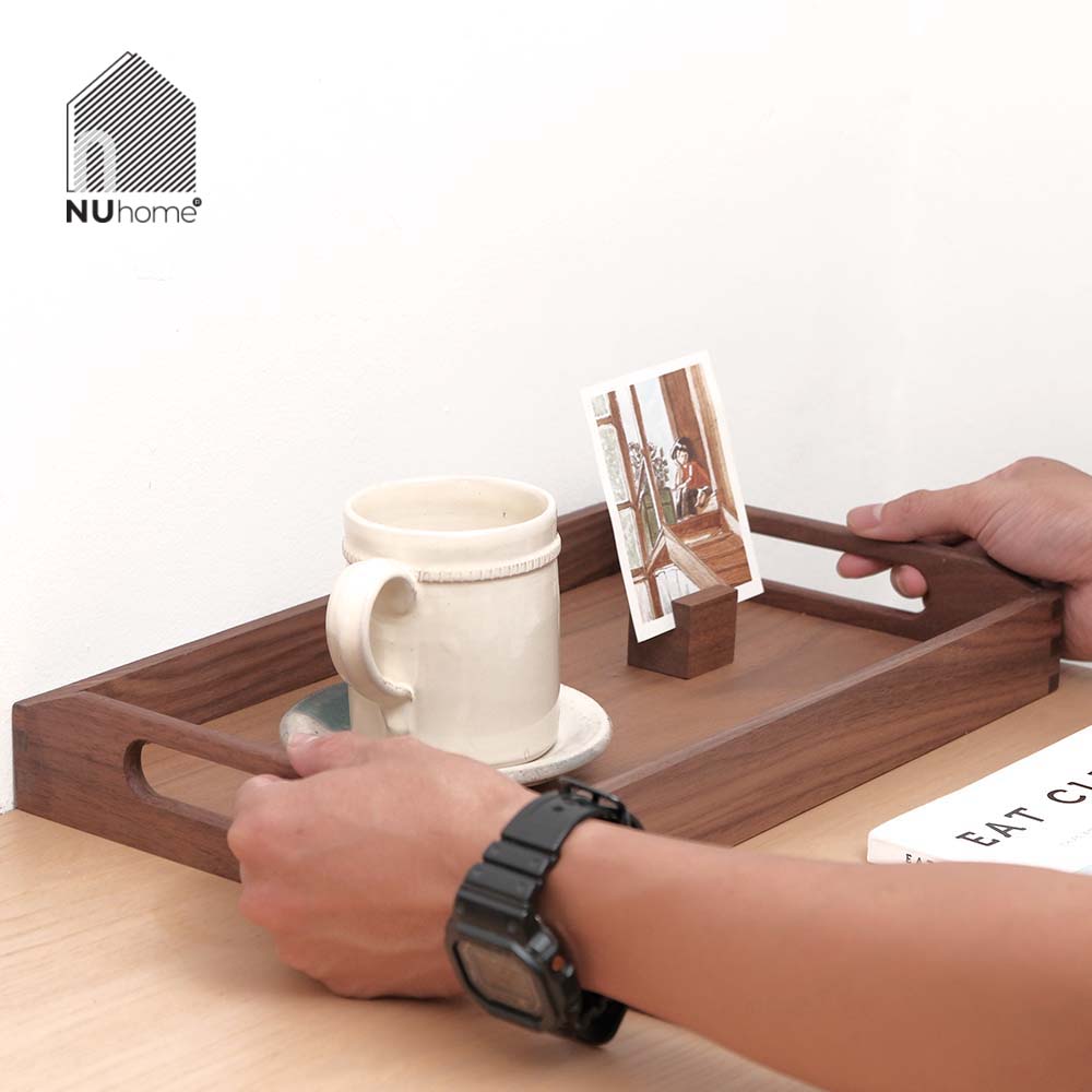 Khay gỗ chữ nhật có quai cầm - Tori - Ảnh 4