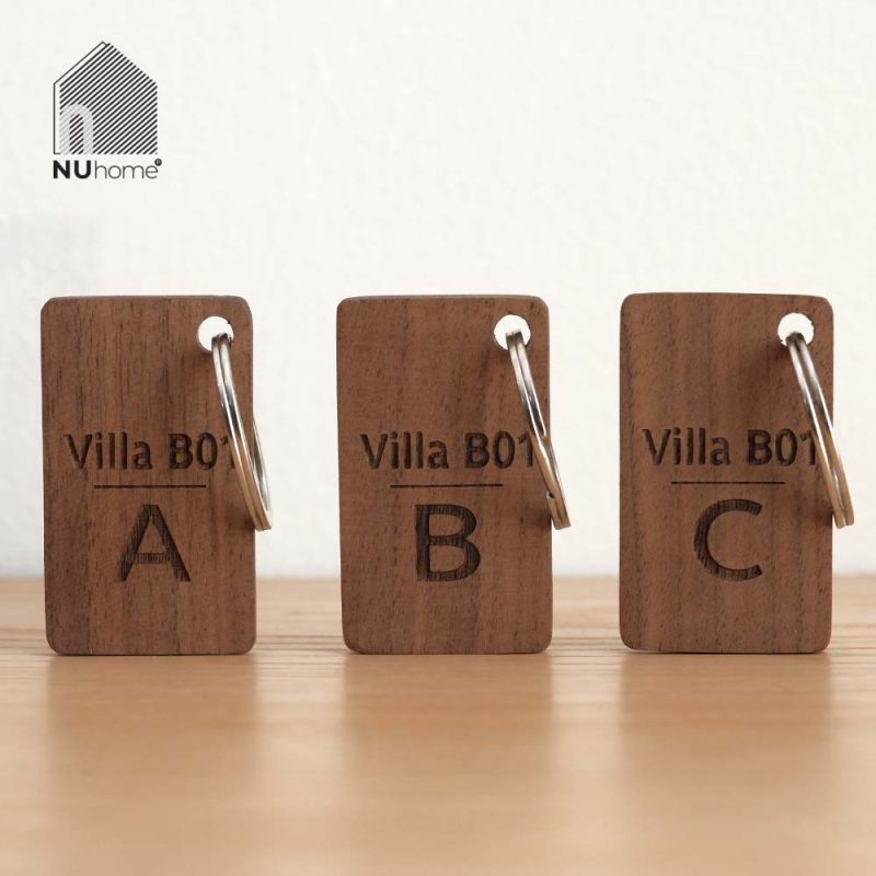 Thẻ treo chìa khóa phòng bằng gỗ khắc số phòng cho khách sạn và resort – NU HOME